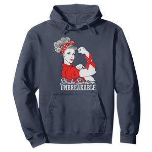 Stroke Survivor Unbreakable Hoodie Stroke Awareness Gift TS11 Navy Print Your Wear