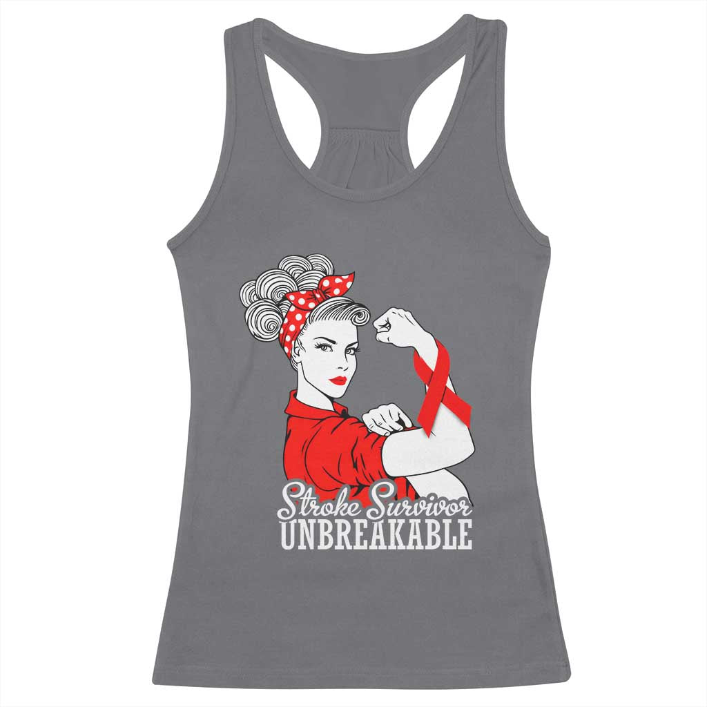 Stroke Survivor Unbreakable Racerback Tank Top Stroke Awareness Gift TS11 Charcoal Print Your Wear