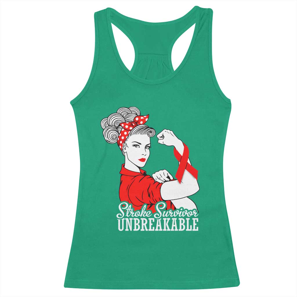 Stroke Survivor Unbreakable Racerback Tank Top Stroke Awareness Gift TS11 Irish Green Print Your Wear