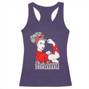 Stroke Survivor Unbreakable Racerback Tank Top Stroke Awareness Gift TS11 Purple Print Your Wear