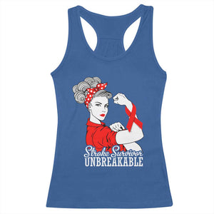 Stroke Survivor Unbreakable Racerback Tank Top Stroke Awareness Gift TS11 Royal Blue Print Your Wear