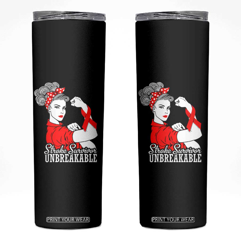 Stroke Survivor Unbreakable Skinny Tumbler Stroke Awareness Gift TS11 Black Print Your Wear