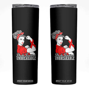 Stroke Survivor Unbreakable Skinny Tumbler Stroke Awareness Gift TS11 Black Print Your Wear