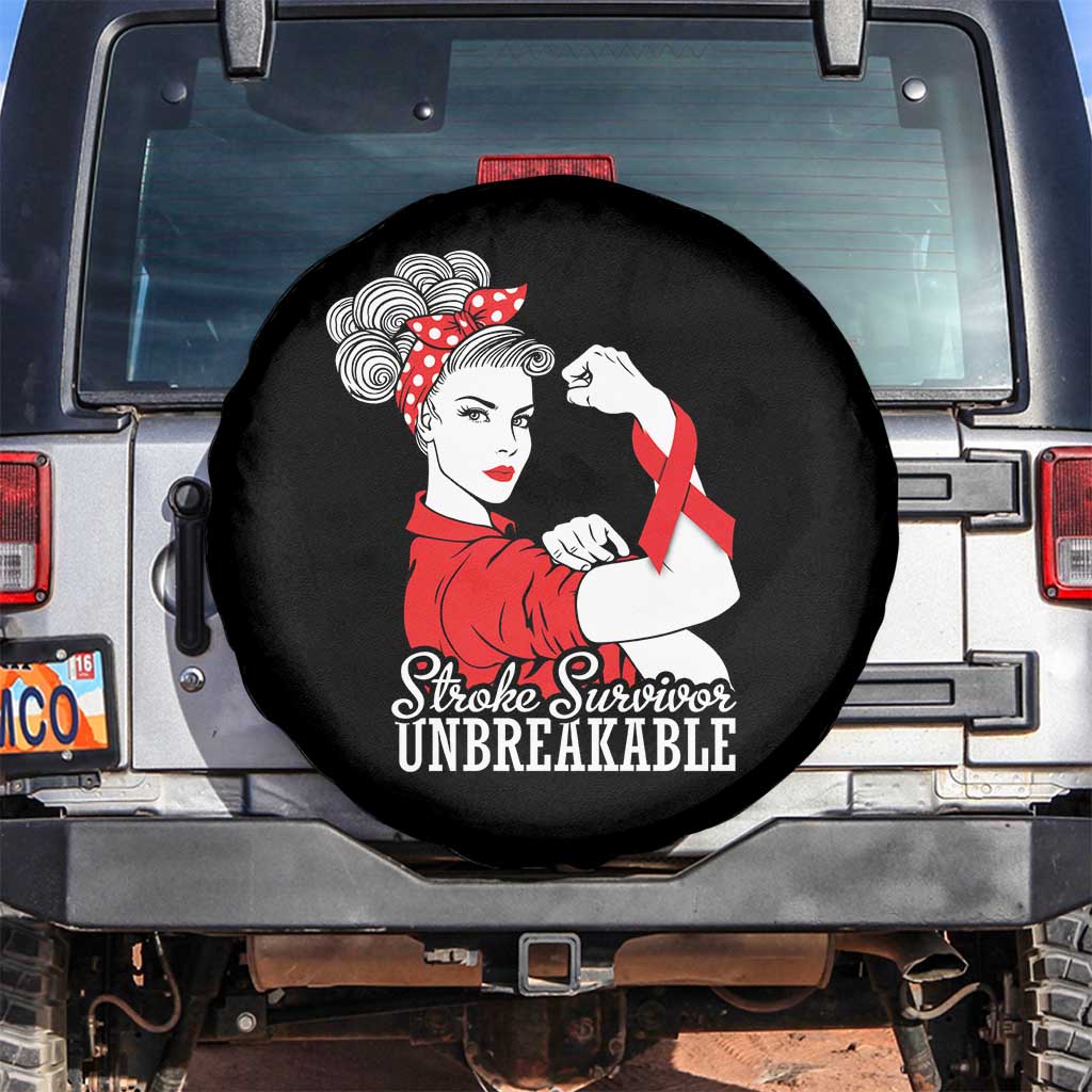 Stroke Survivor Unbreakable Spare Tire Cover Stroke Awareness Gift TS11 No hole Black Print Your Wear