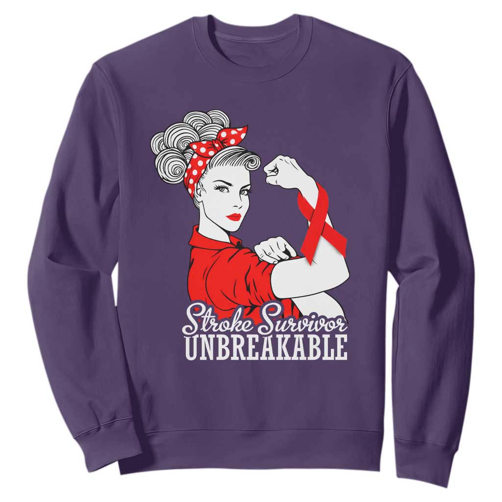 Stroke Survivor Unbreakable Sweatshirt Stroke Awareness Gift TS11 Purple Print Your Wear