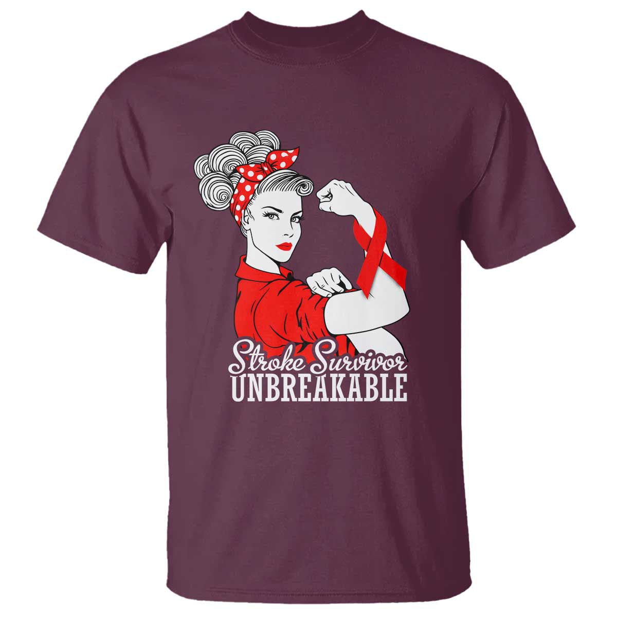 Stroke Survivor Unbreakable T Shirt Stroke Awareness Gift TS11 Maroon Print Your Wear