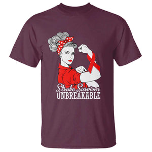 Stroke Survivor Unbreakable T Shirt Stroke Awareness Gift TS11 Maroon Print Your Wear
