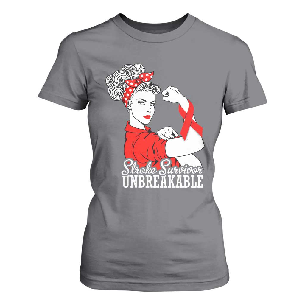 Stroke Survivor Unbreakable T Shirt For Women Stroke Awareness Gift TS11 Charcoal Print Your Wear