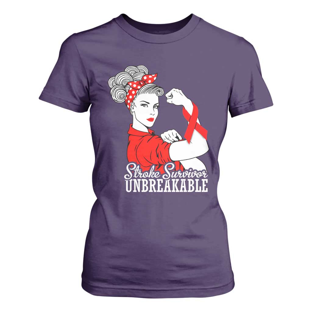 Stroke Survivor Unbreakable T Shirt For Women Stroke Awareness Gift TS11 Purple Print Your Wear