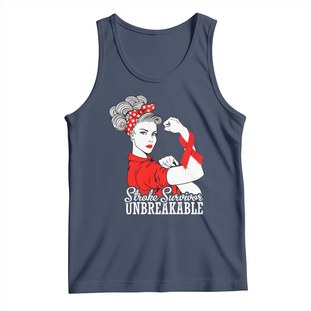 Stroke Survivor Unbreakable Tank Top Stroke Awareness Gift TS11 Navy Print Your Wear