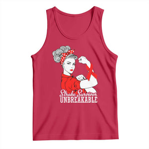 Stroke Survivor Unbreakable Tank Top Stroke Awareness Gift TS11 Red Print Your Wear