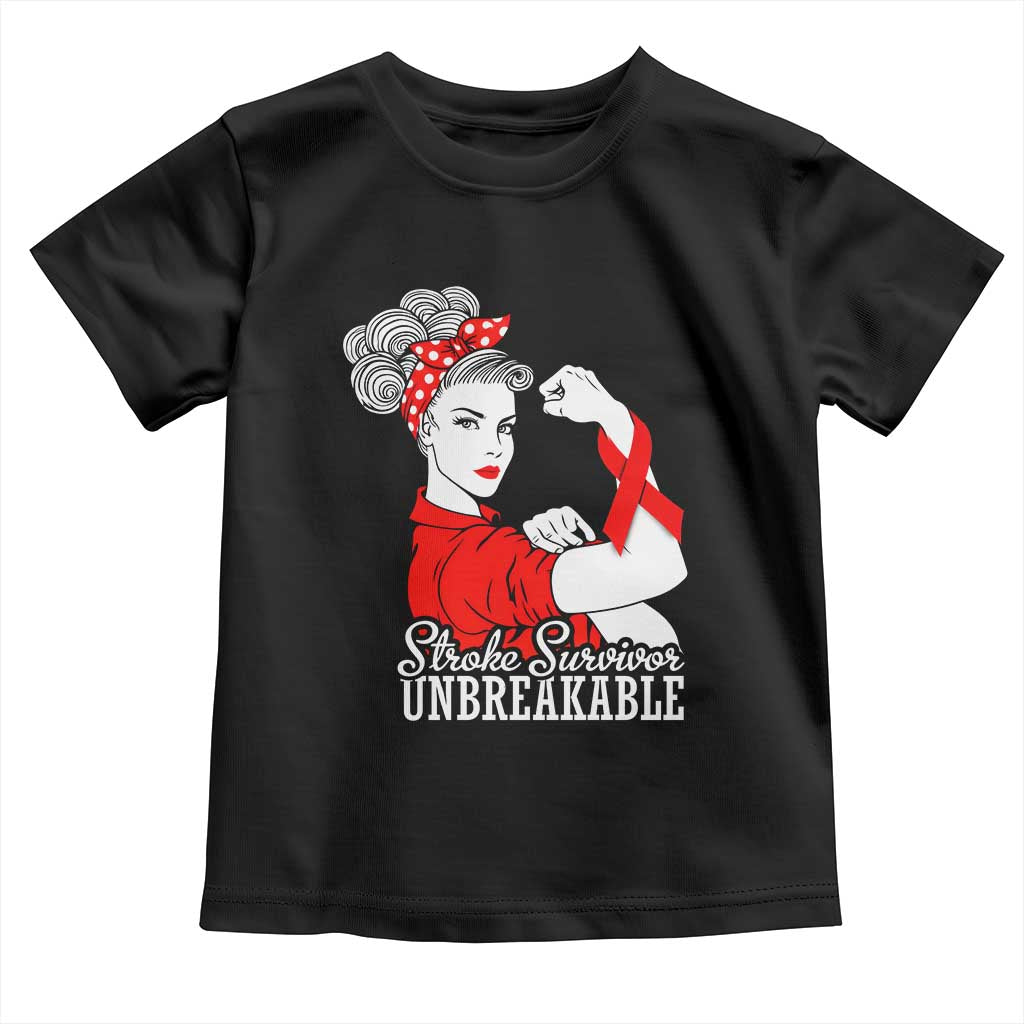 Stroke Survivor Unbreakable Toddler T Shirt Stroke Awareness Gift TS11 Black Print Your Wear