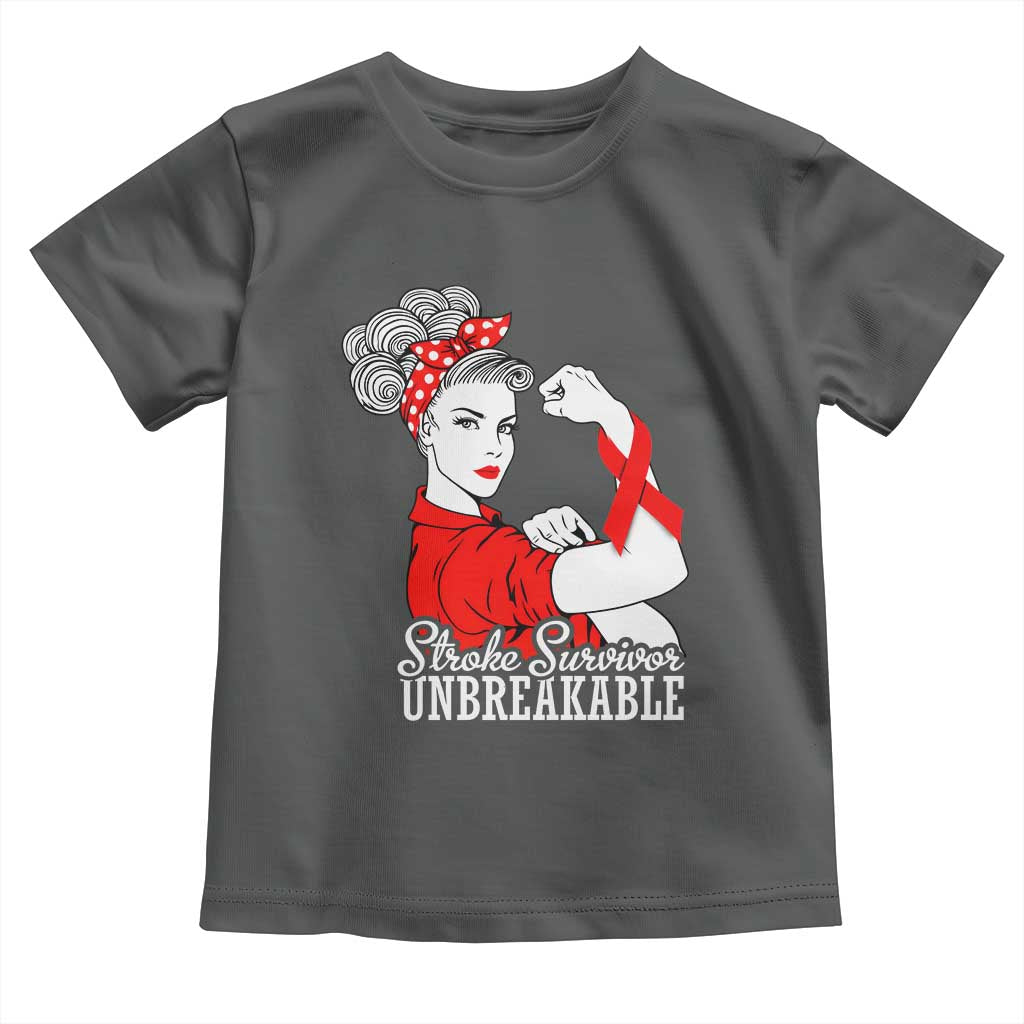 Stroke Survivor Unbreakable Toddler T Shirt Stroke Awareness Gift TS11 Dark Heather Print Your Wear