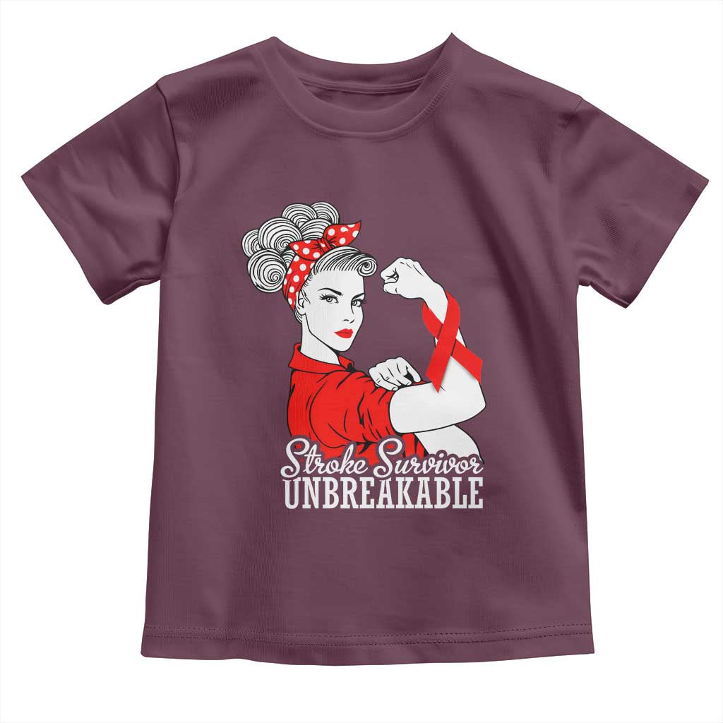 Stroke Survivor Unbreakable Toddler T Shirt Stroke Awareness Gift TS11 Maroon Print Your Wear