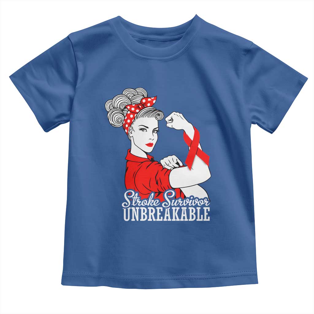 Stroke Survivor Unbreakable Toddler T Shirt Stroke Awareness Gift TS11 Royal Blue Print Your Wear