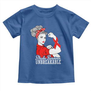Stroke Survivor Unbreakable Toddler T Shirt Stroke Awareness Gift TS11 Royal Blue Print Your Wear