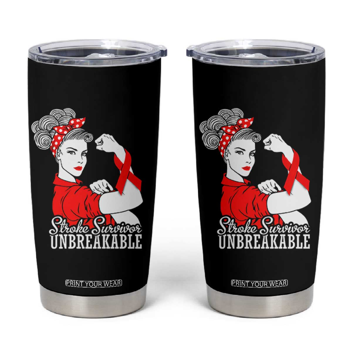 Stroke Survivor Unbreakable Tumbler Cup Stroke Awareness Gift TS11 Black Print Your Wear