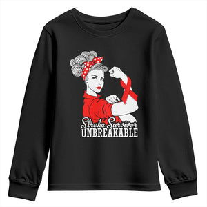 Stroke Survivor Unbreakable Youth Sweatshirt Stroke Awareness Gift TS11 Black Print Your Wear