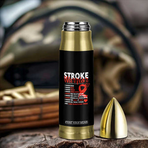 Stroke Warrior Bullet Tumbler I Know Pain Fear Feather Red Ribbon TS11 Print Your Wear