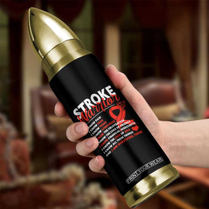 Stroke Warrior Bullet Tumbler I Know Pain Fear Feather Red Ribbon TS11 Print Your Wear
