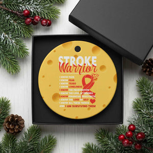 Stroke Warrior Ceramic Ornament I Know Pain Fear Feather Red Ribbon TS11 1pc Yellow Cheese Print Your Wear
