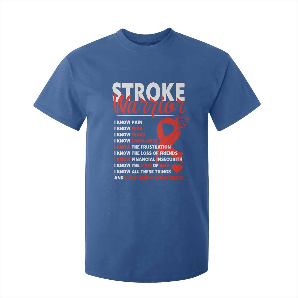 Stroke Warrior T Shirt For Kid I Know Pain Fear Feather Red Ribbon TS11 Royal Blue Print Your Wear