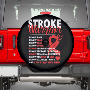 Stroke Warrior Spare Tire Cover I Know Pain Fear Feather Red Ribbon TS11 Black Print Your Wear