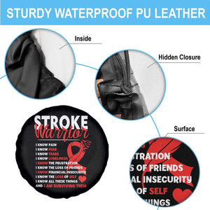 Stroke Warrior Spare Tire Cover I Know Pain Fear Feather Red Ribbon TS11 Print Your Wear