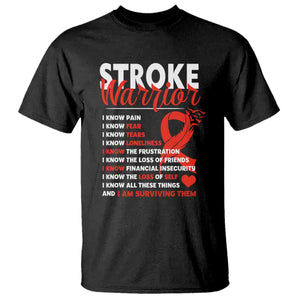 Stroke Warrior T Shirt I Know Pain Fear Feather Red Ribbon TS11 Black Print Your Wear