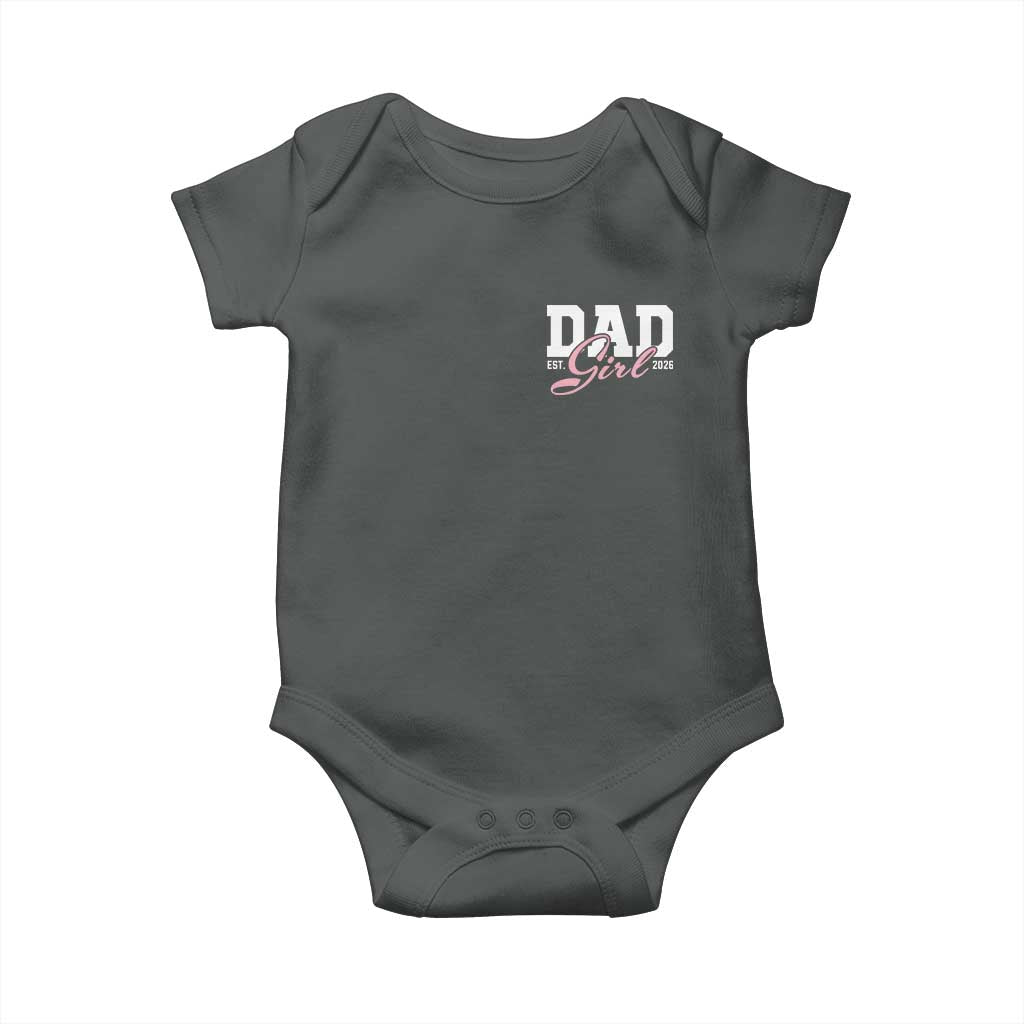 Dad Girl 2026 Baby Onesie Soon to Be Daddy of Baby Girl TS11 Dark Heather Print Your Wear
