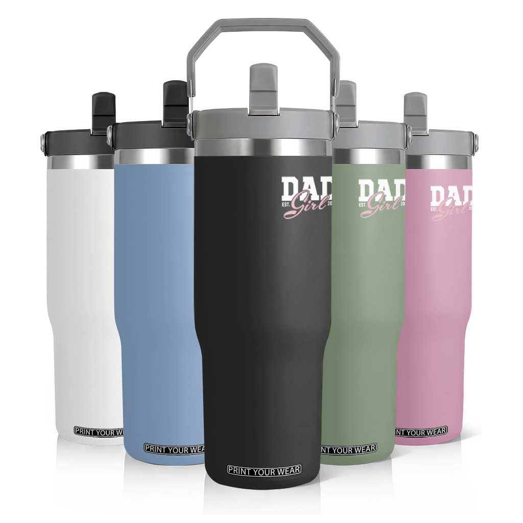 Dad Girl 2026 Flip Straw Tumbler Soon to Be Daddy of Baby Girl TS11 Print Your Wear