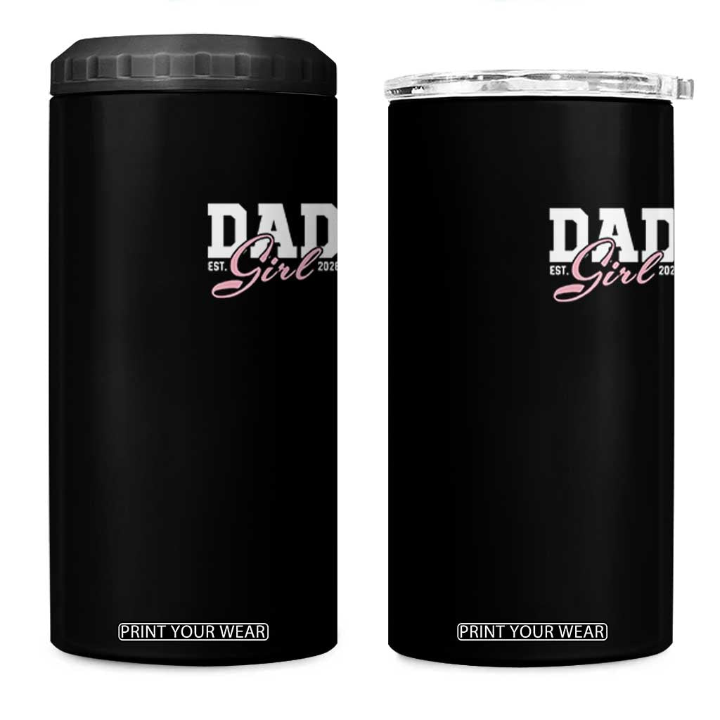 Dad Girl 2026 4 in 1 Can Cooler Tumbler Soon to Be Daddy of Baby Girl TS11 One Size: 16 oz Black Print Your Wear
