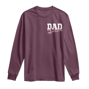 Dad Girl 2026 Long Sleeve Shirt Soon to Be Daddy of Baby Girl TS11 Maroon Print Your Wear
