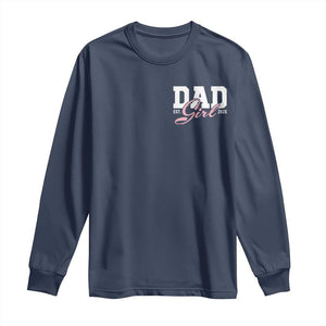Dad Girl 2026 Long Sleeve Shirt Soon to Be Daddy of Baby Girl TS11 Navy Print Your Wear