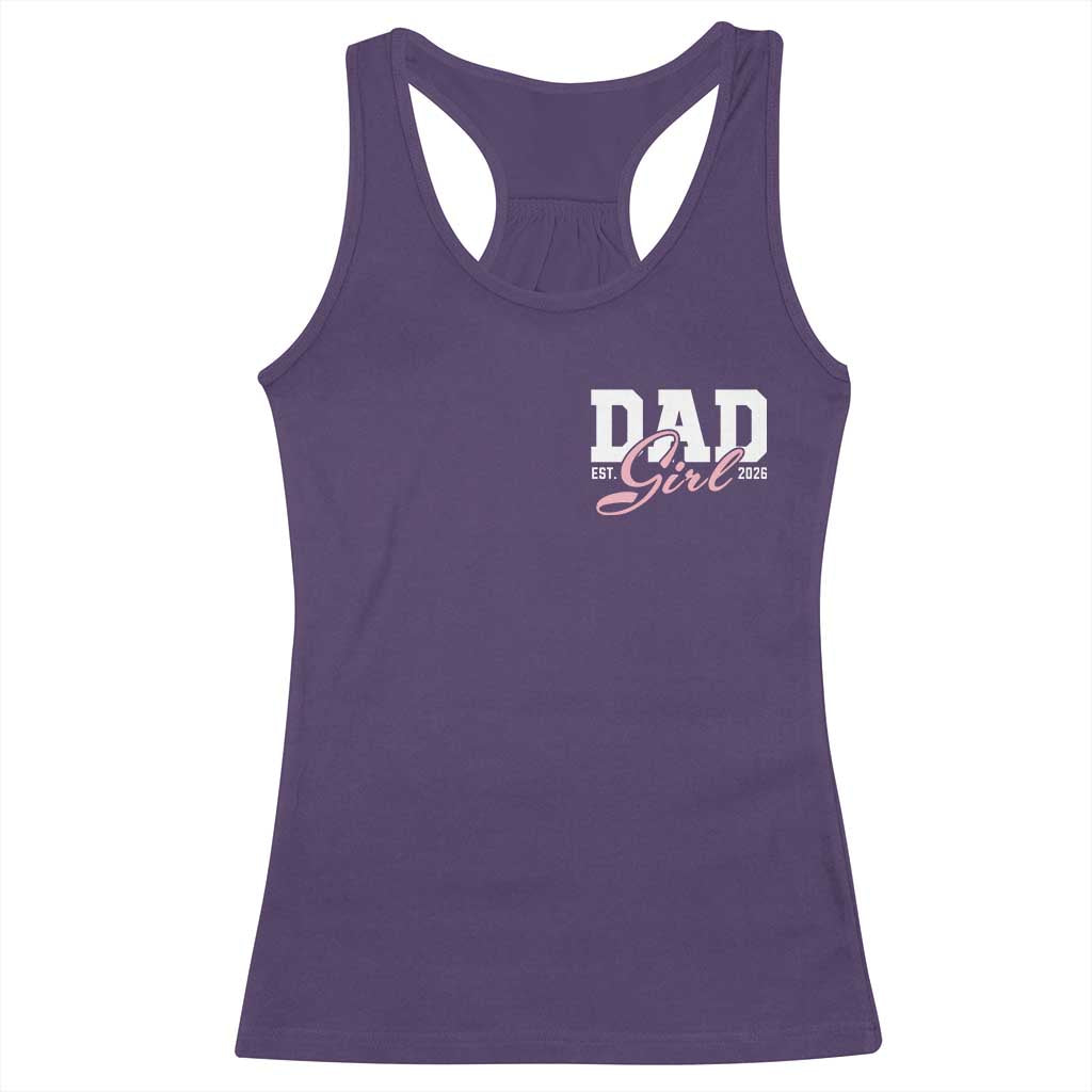 Dad Girl 2026 Racerback Tank Top Soon to Be Daddy of Baby Girl TS11 Purple Print Your Wear