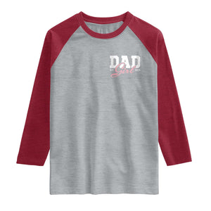 Dad Girl 2026 Raglan Shirt Soon to Be Daddy of Baby Girl TS11 Heather Gray Heather Red Print Your Wear