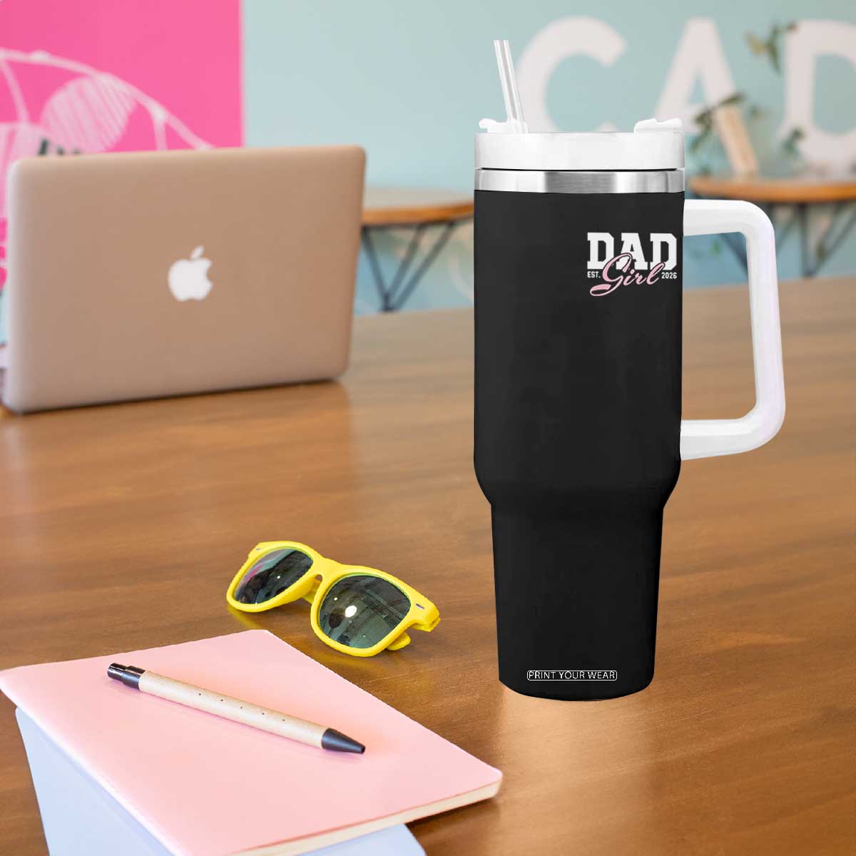 Dad Girl 2026 Tumbler With Handle Soon to Be Daddy of Baby Girl TS11 Print Your Wear