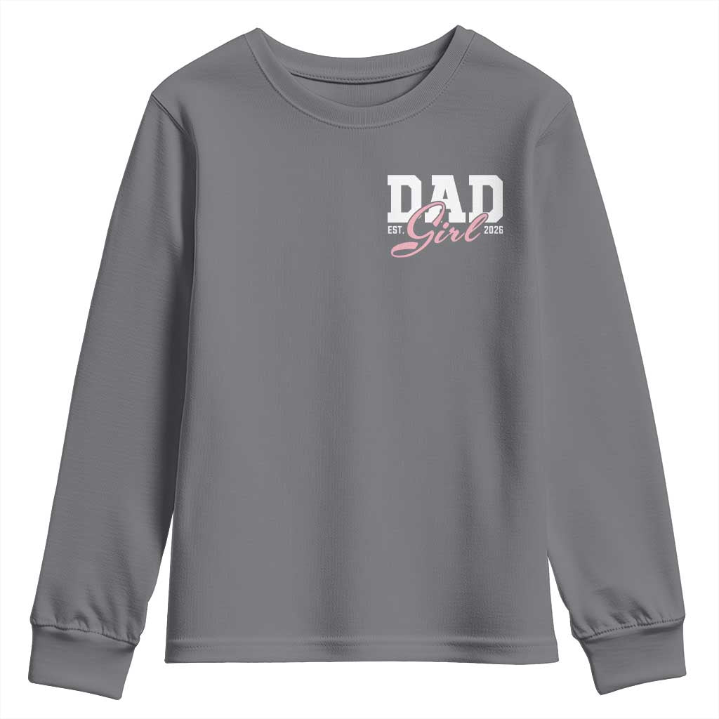 Dad Girl 2026 Youth Sweatshirt Soon to Be Daddy of Baby Girl TS11 Charcoal Print Your Wear