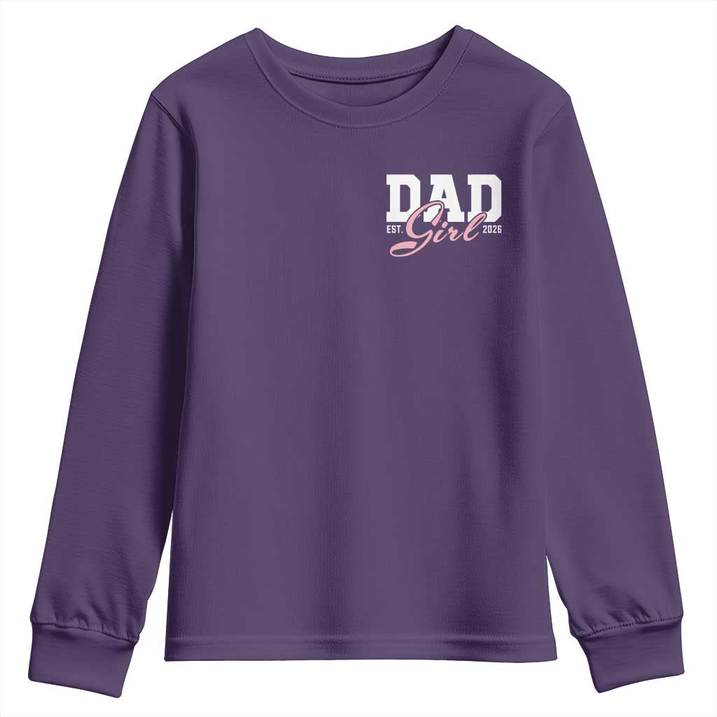 Dad Girl 2026 Youth Sweatshirt Soon to Be Daddy of Baby Girl TS11 Purple Print Your Wear