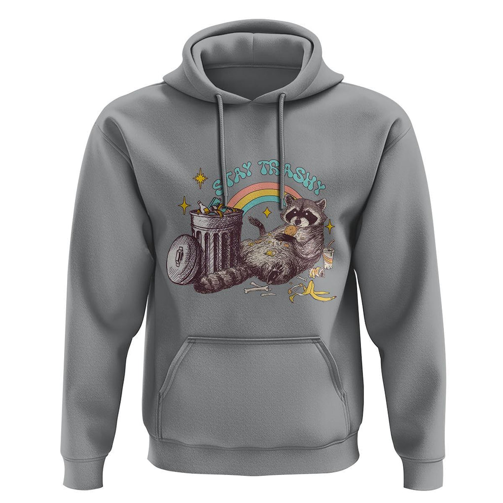 Funny Raccoon Hoodie Stay Trashy Rainbow Bin Cute Trash Panda TS11 Sport Gray Print Your Wear