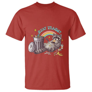 Funny Raccoon T Shirt Stay Trashy Rainbow Bin Cute Trash Panda TS11 Red Print Your Wear