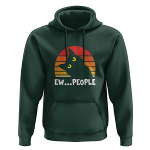 Funny Black Cat Hoodie Eww People Vintage Retro Kitten TS11 Dark Forest Green Print Your Wear