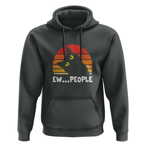 Funny Black Cat Hoodie Eww People Vintage Retro Kitten TS11 Dark Heather Print Your Wear