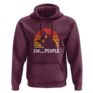 Funny Black Cat Hoodie Eww People Vintage Retro Kitten TS11 Maroon Print Your Wear