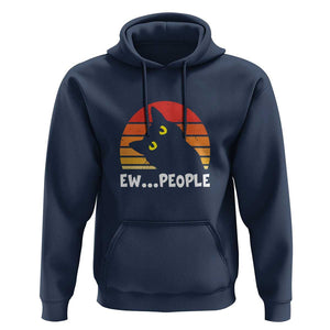 Funny Black Cat Hoodie Eww People Vintage Retro Kitten TS11 Navy Print Your Wear