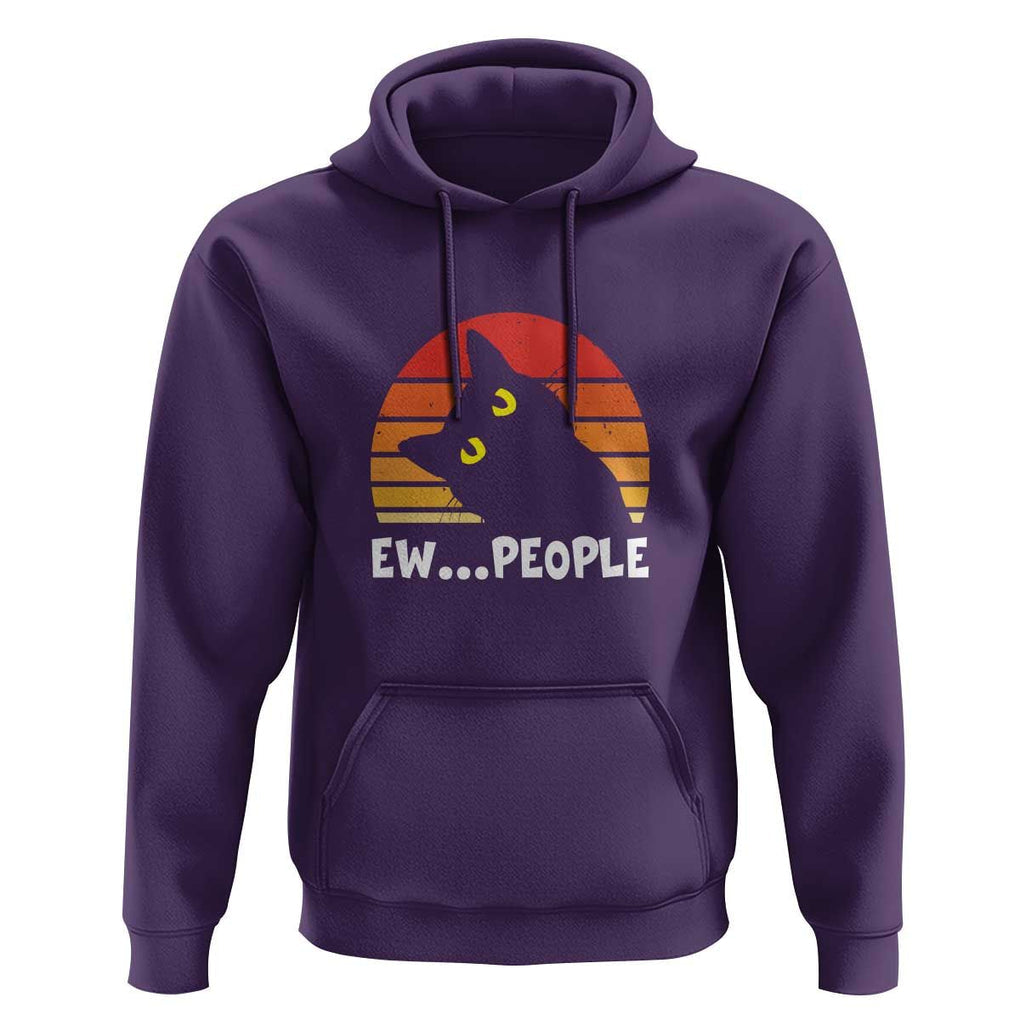Funny Black Cat Hoodie Eww People Vintage Retro Kitten TS11 Purple Print Your Wear