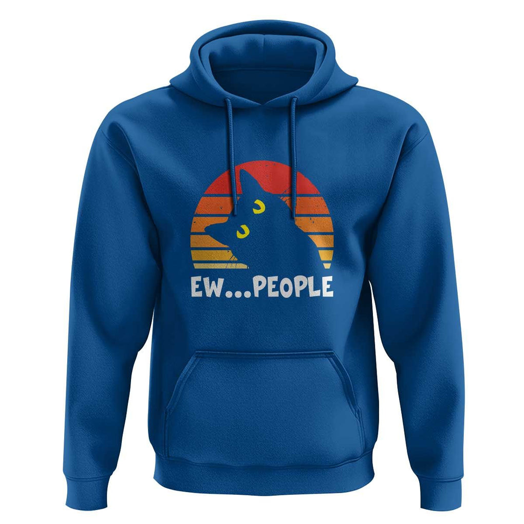 Funny Black Cat Hoodie Eww People Vintage Retro Kitten TS11 Royal Blue Print Your Wear