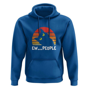 Funny Black Cat Hoodie Eww People Vintage Retro Kitten TS11 Royal Blue Print Your Wear