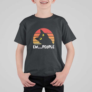 Funny Black Cat T Shirt For Kid Eww People Vintage Retro Kitten TS11 Black Print Your Wear