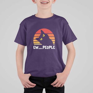 Funny Black Cat T Shirt For Kid Eww People Vintage Retro Kitten TS11 Purple Print Your Wear